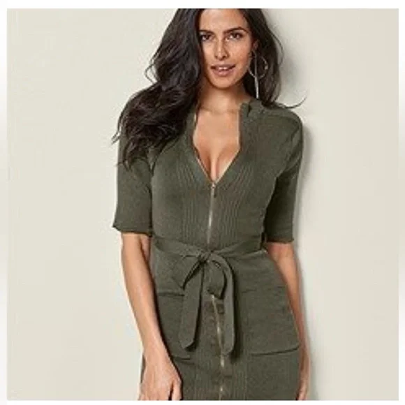 Venus olive green sweater dress XS